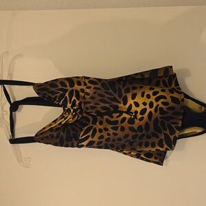 Athena Black and Brown One Piece Swimsuit